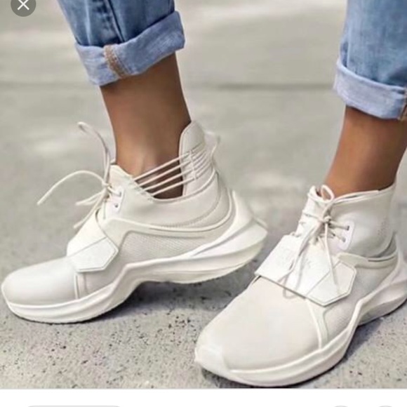 White Womens Puma Fenty by Rihanna Trainer High Knee Casual Sneakers